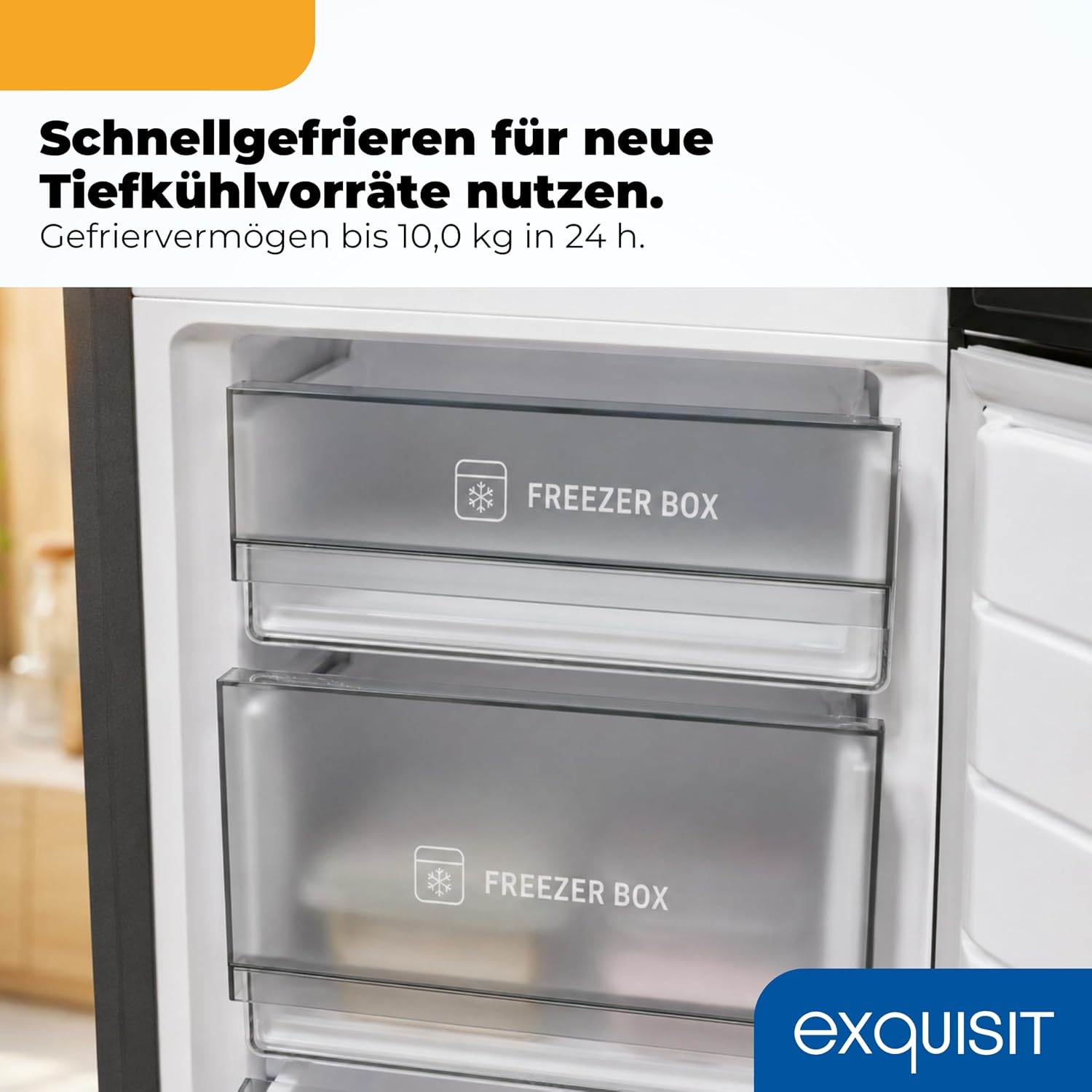 Exquisit Kühl-Gefrierkombination 377 l No Frost, Inoxlook