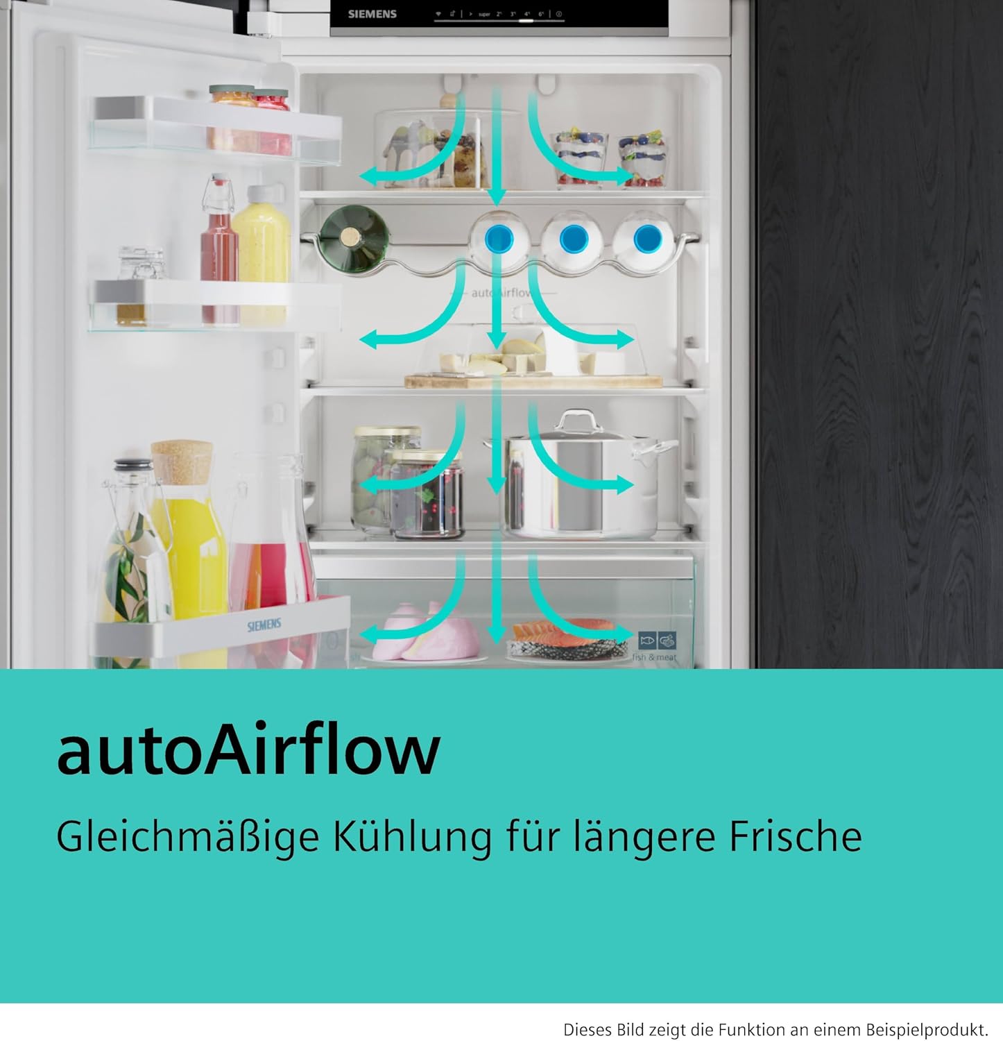 Siemens KI31RADD1 iQ500, Einbau-Kühlschrank, 102,5 x 56 cm Nische, 165 L, Made in Germany, sehr Leise, hyperFresh Box, längere Frische, LED-Beleuchtung, superCooling, autoAirflow, Flachscharnier