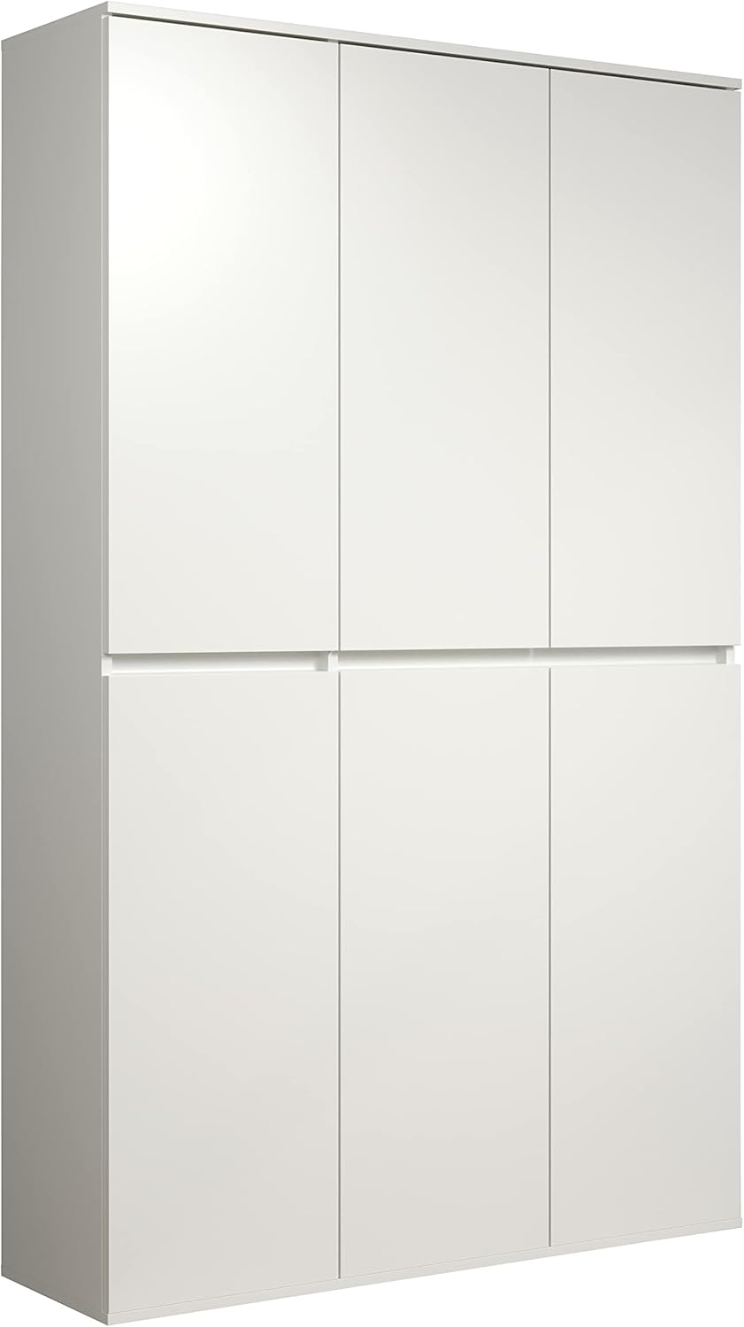 trendteam smart living - Nevada - Mehrzweckschrank - Weiß - Schrank mit 6 Türen, 12 Einlegeböden und 1 Kleiderstange - (BxHxT) 111 x 191 x 34 cm - grifflose Türen