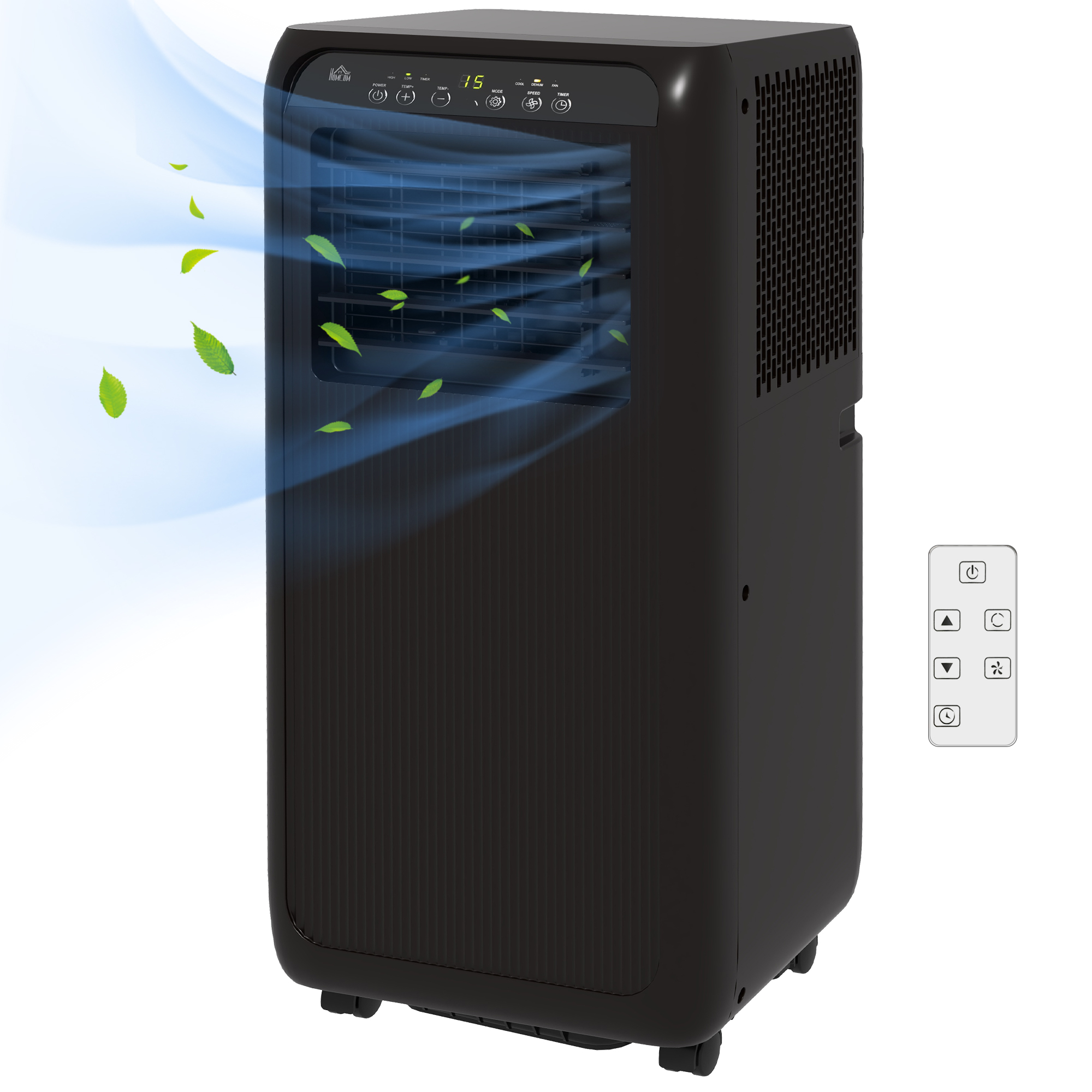 Mobiele Airconditioner Mini Airco, 24-uurs Timer, 3 Snelheden, 33 x 28 x 68,5 cm, Zwart