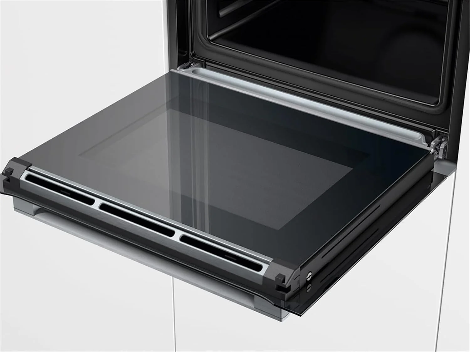 Bosch HMG7361B1, Serie 8 smarter Einbau-Backofen mit Mikrowellenfunktion, 60 x 60 cm, Made in Germany, Schwarz, Air Fry, Digitaler Bedienring, Touchdisplay, Automatikprogramme, Reinigungsunterst��tzung