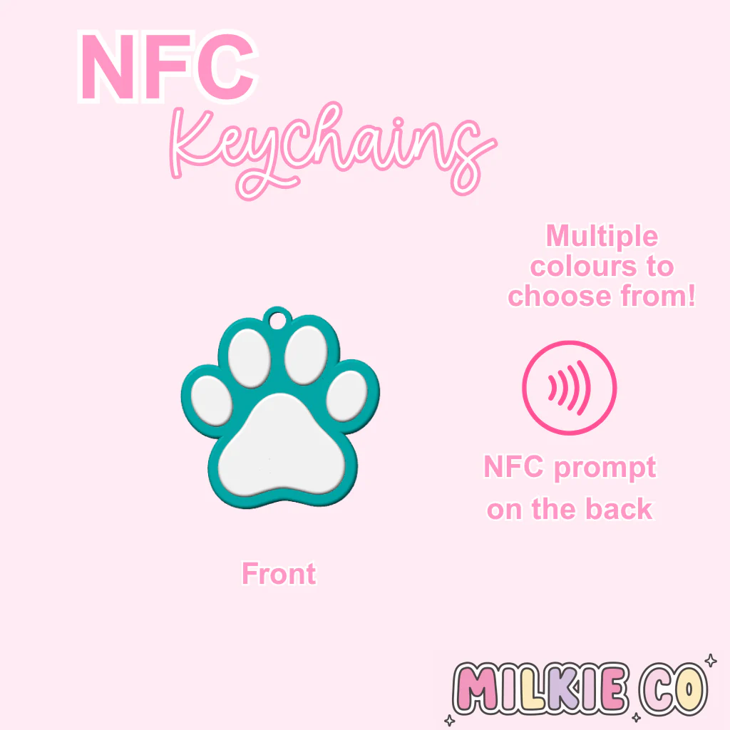 Paw Print NFC Keychain