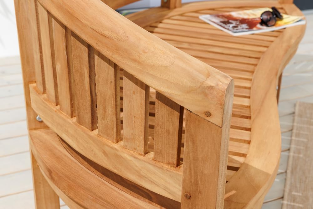 riess-ambiente.de Massive Gartenbank XXL Empire Teak 150cm Natur Teakholz