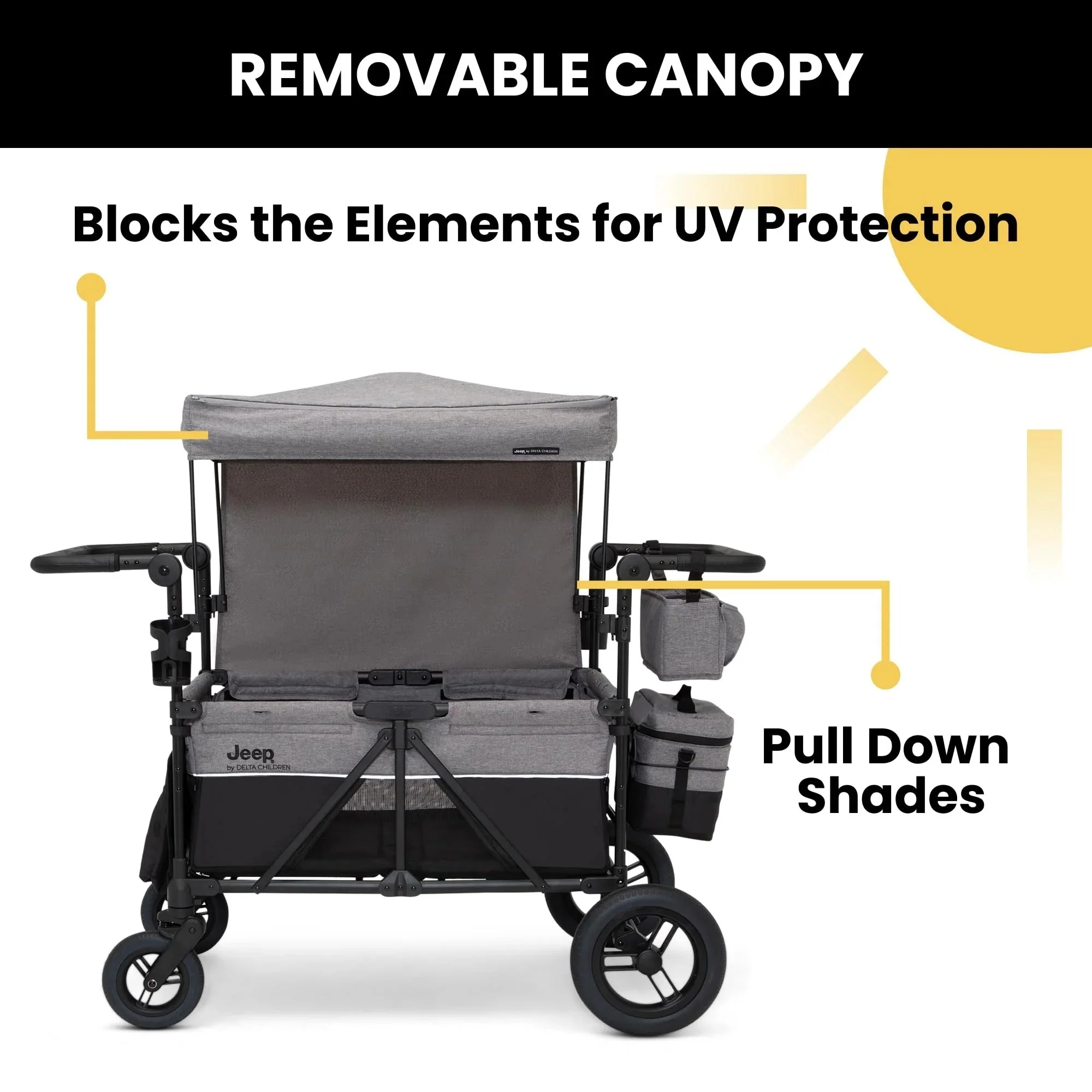 Jeep Wrangler Deluxe 4 Seater Stroller Wagon by Delta Children