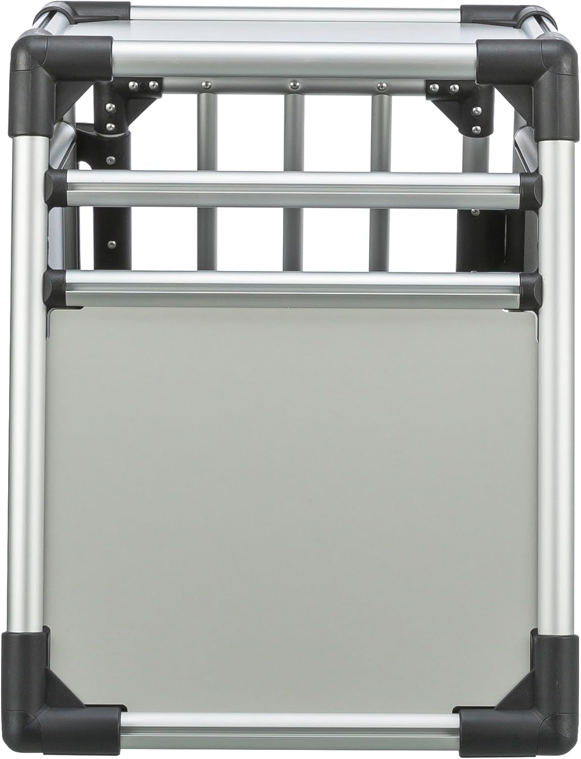TRIXIE Hunde-Transportbox, Aluminium, L: 92 x 64 x 78 cm, grafit, rutschfste Liegematte, Klettleiste am Boden, Sicherheitsverschluss, stabil und geruscharm, hochgeschlossene Wnde - 39338