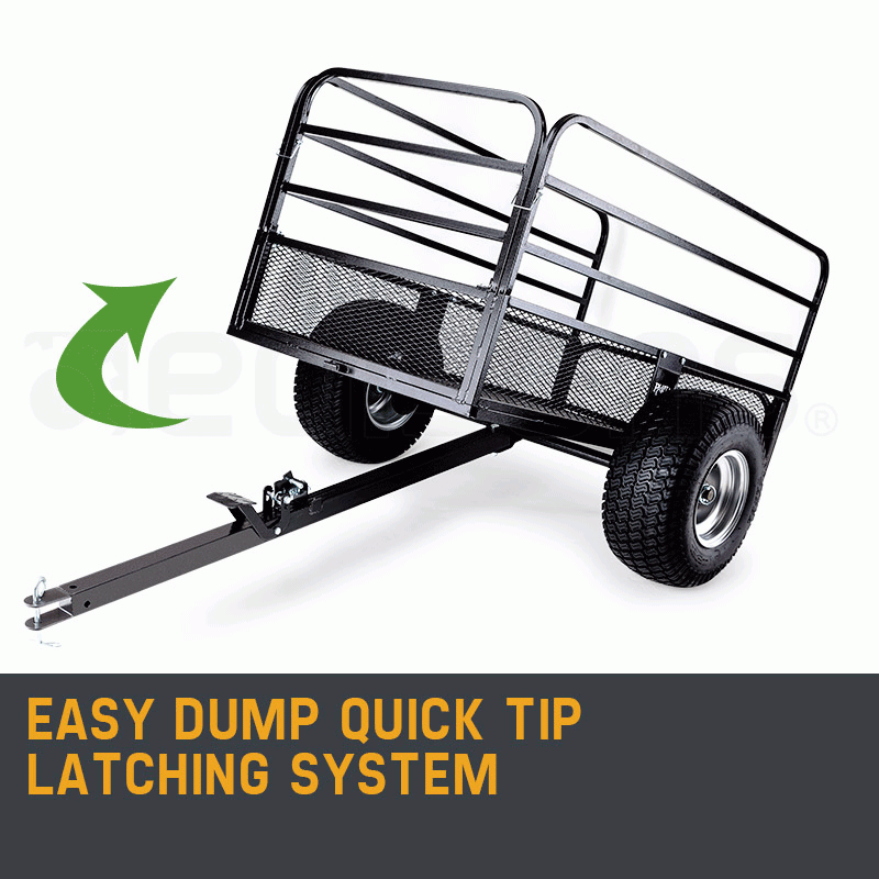 PLANTCRAFT Towed Steel Mesh Dump Cart Garden ATV Mower Trailer Tray 1250lbs