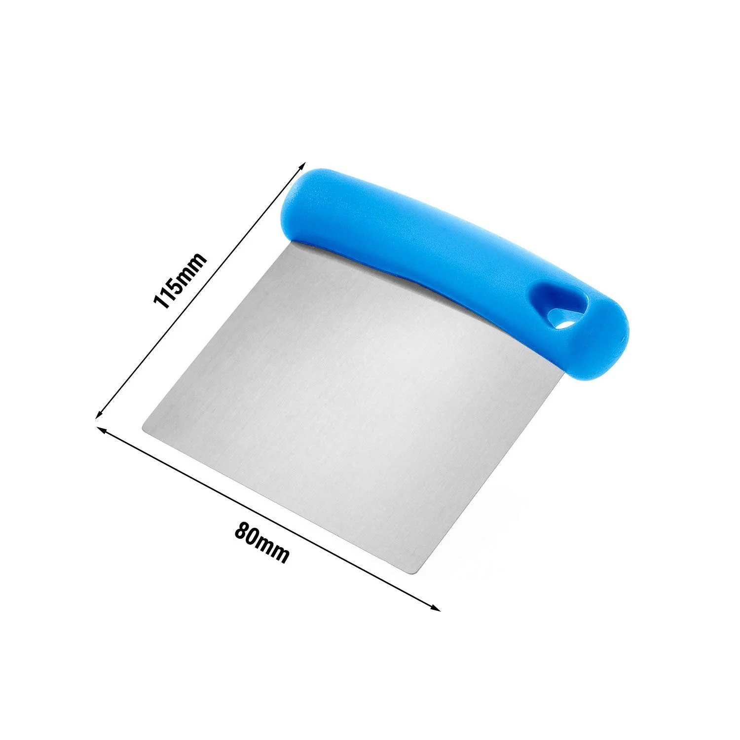 Deigskrape / deigkutter - rett blad - 80x115 mm - rustfritt st?l - plastgrep