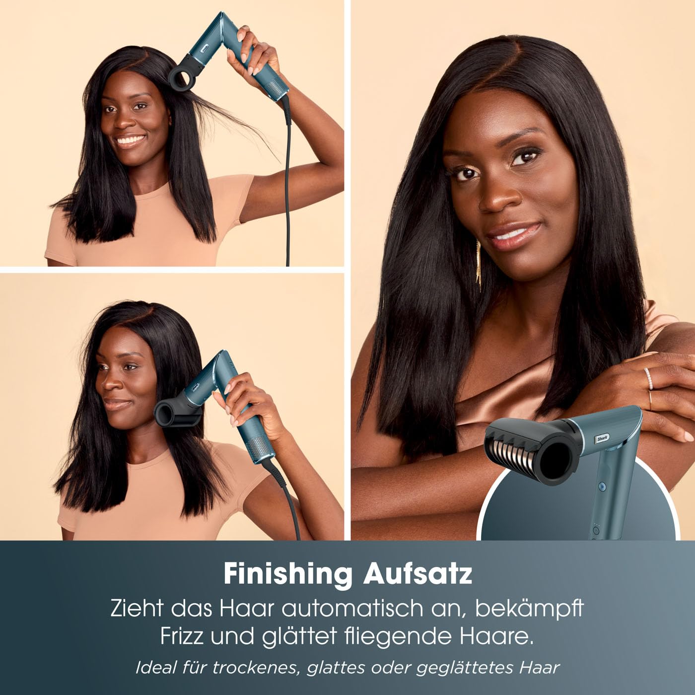 Shark FlexStyle 5-in-1 Luftstyler & Haartrockner, Auto-Wrap-Lockenaufsatz, Paddle-Bürste, Ovalbürste, Konzentrator, Diffusor, Aufbewahrungskoffer, Keine Hitzeschäden, Schwarz/Roségold, HD440EU
