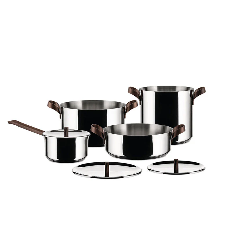 Batteria di Pentole Alessi Edo 7 Pezzi – Set Completo per Cucina Professionale