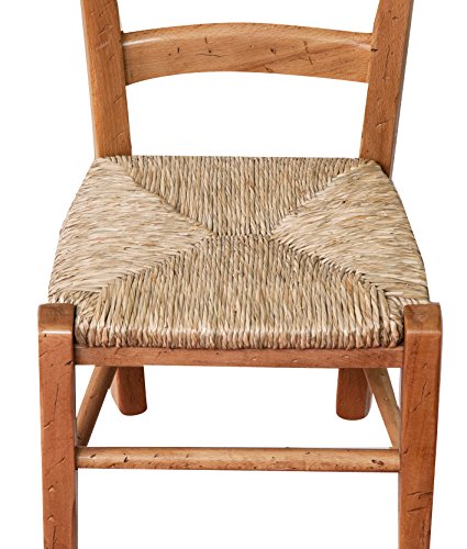 Biscottini Sedia bambini in legno di faggio L31xPR30xH50,5 cm   Sedia per bambini Made in Italy   Sediolina per bambini con seduta in paglia : Casa e cucina