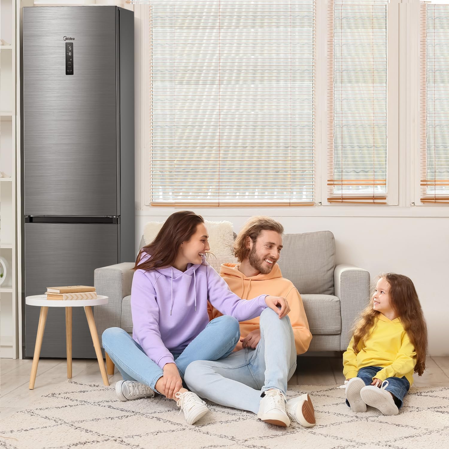 Midea MERB276FGE02A Fridge/Freezer Combination, 180 cm Height, NoFrost, Double Control, Super Cooling Function, 219 kWh per Year, Fridge Capacity 199 L, 71 L Freezer Capacity