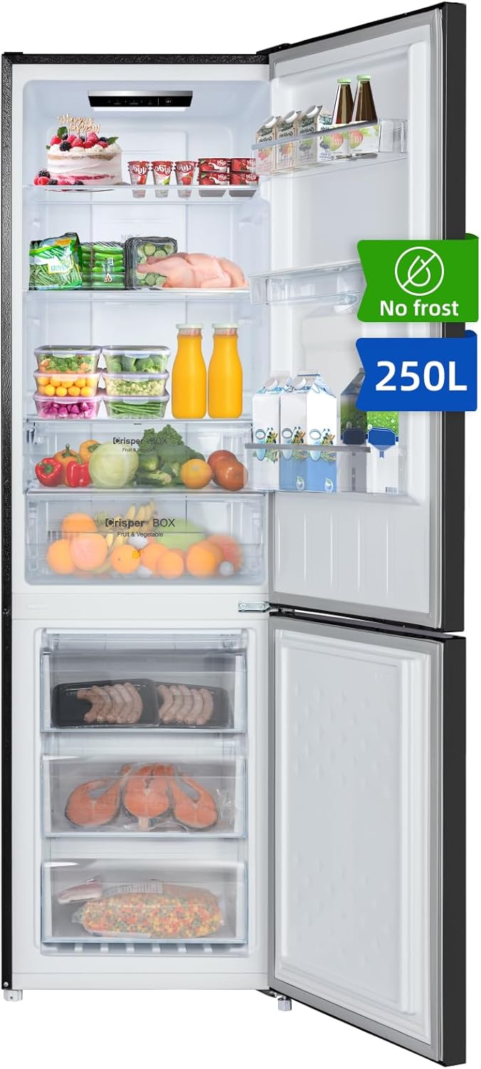 CHIQ CTT107BC Kühlschrank Klein 107 Liter, Höhe 84cm, Tiefe 55cm, Platzbedarf nur 0,3 ㎡, Mikro-Gefrierfach, Vario Box, 7 Temperaturregelstufen, geräuscharm, 87 kWh/Jahr, Schwarz
