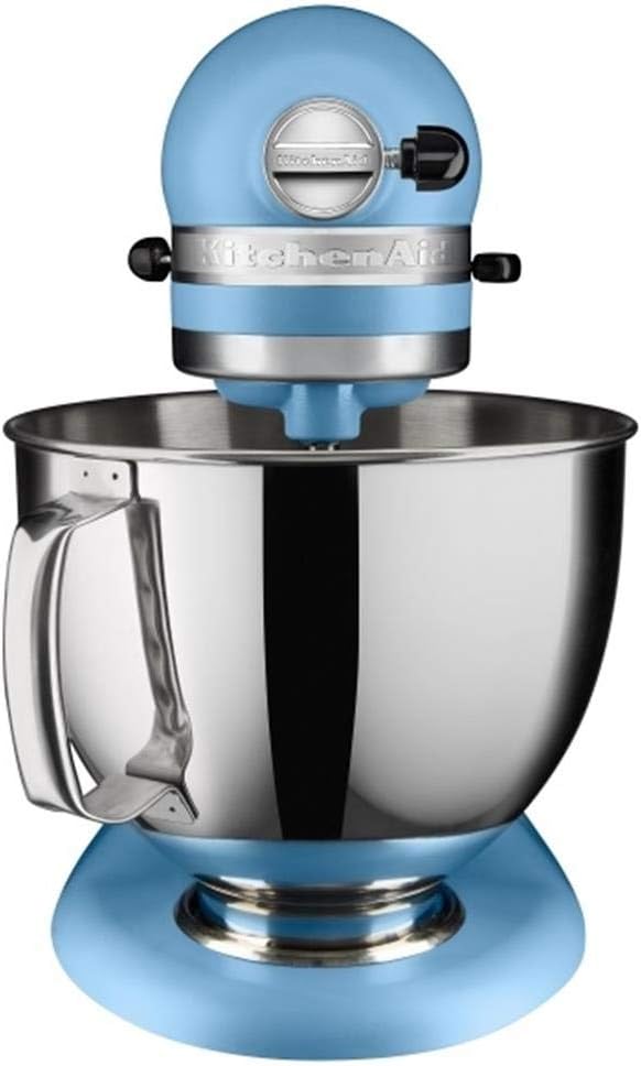 KitchenAid Küchenmaschine I Artisan I Kippbarem Food Processor I Teigknetmaschine mit 5 Zubehör | 2 Schüsseln aus Edelstahl | 4.8 L | Schwarz