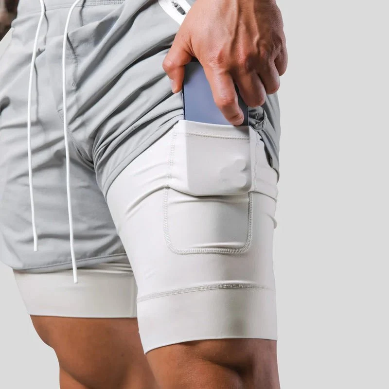 Herren Gym-Shorts �C 2-in-1 Design mit Kompressions-Innenhose
