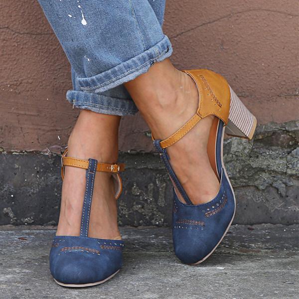 Orthop?dische Schuhe f��r Damen mit Blockabsatz | Bequeme Leder-Halbschuhe zum Reinschl��pfen f��r langes Stehen und Gehen