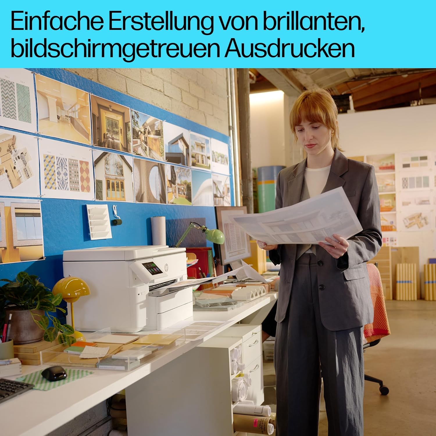 HP OfficeJet Pro 9720e A3-Multifunktionsdrucker, Drucken bis A3, 3 Monate gratis drucken mit HP Instant Ink inklusive, HP+, Drucker, Scanner, Kopierer, Fax, WLAN, LAN, Duplex, Airprint, Grau-Weiß