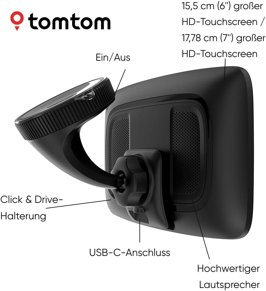 TomTom LKW Navi GO Expert Plus (7 Zoll-Display, Routenführung und POIs für große Fahrzeuge, TomTom Traffic inklusive, Weltkarten, Echtzeitwarnungen zu Beschränkungen)