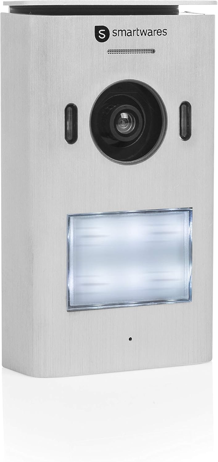 Smartwares HD Video-Türgegensprechanlage für 1 Wohneinheit, 7 Zoll (17,8 cm) Monitor mit Touchscreen-Panel/Türöffnerfunktion / 2-Draht-Technik, Silber, 1-Partei HD-Videogegensprechanlage