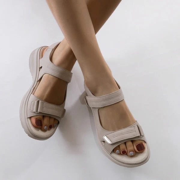 Plateau-Sandalen mit Klettverschluss