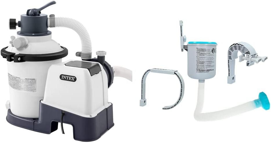 Intex Depuradora Arena Krystal Clear 3.500 l/h Skimmer Deluxe Filtro 3.028 l/h Easy Set-Metal Frame, 49x43x34 cm, Color Blanco