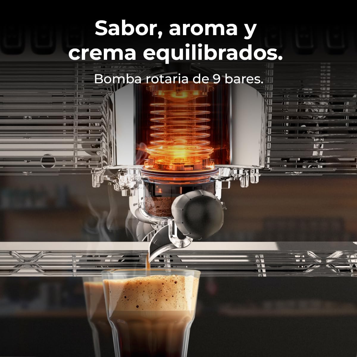 Cecotec Espresso-Kaffeemaschine Barista Baristeo Intima, professionelle Barista-Espressomaschine, Vorbrüh-System, 15 Bar Pumpe, einfaches Befüllen, 1,7L Wassertank und Tassenwärmer
