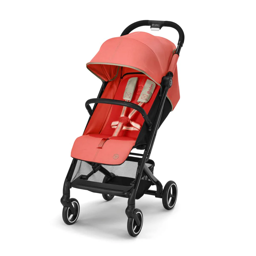 Cybex Gold Kinderwagen Beezy mit One-Pull Harness, Ab Geburt bis ca. 4 Jahre (max. 22 kg), Kompakt und ergonomisch, Almond Beige (Beige mit schwarzem Rahmen)