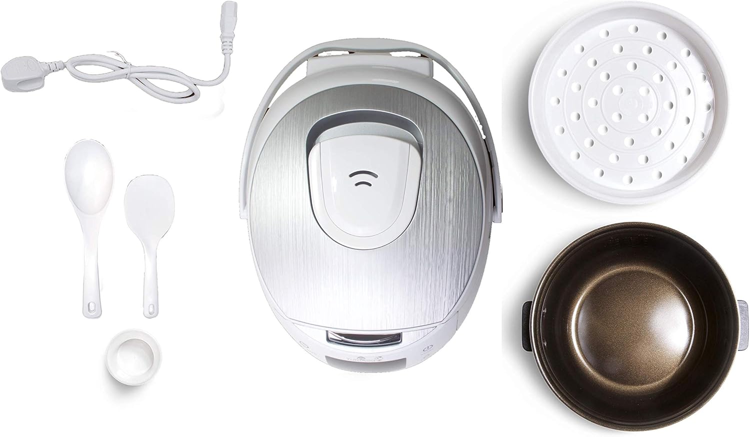 Yum Asia Sakura Reiskocher mit Keramikschale und Advanced Fuzzy Logic (8 Tassen, 1,5 Liter), 6 Reiskochfunktionen, 6 Multikocherfunktionen, Motouch LED-Display, 220-240V EU (schwarz und silber)
