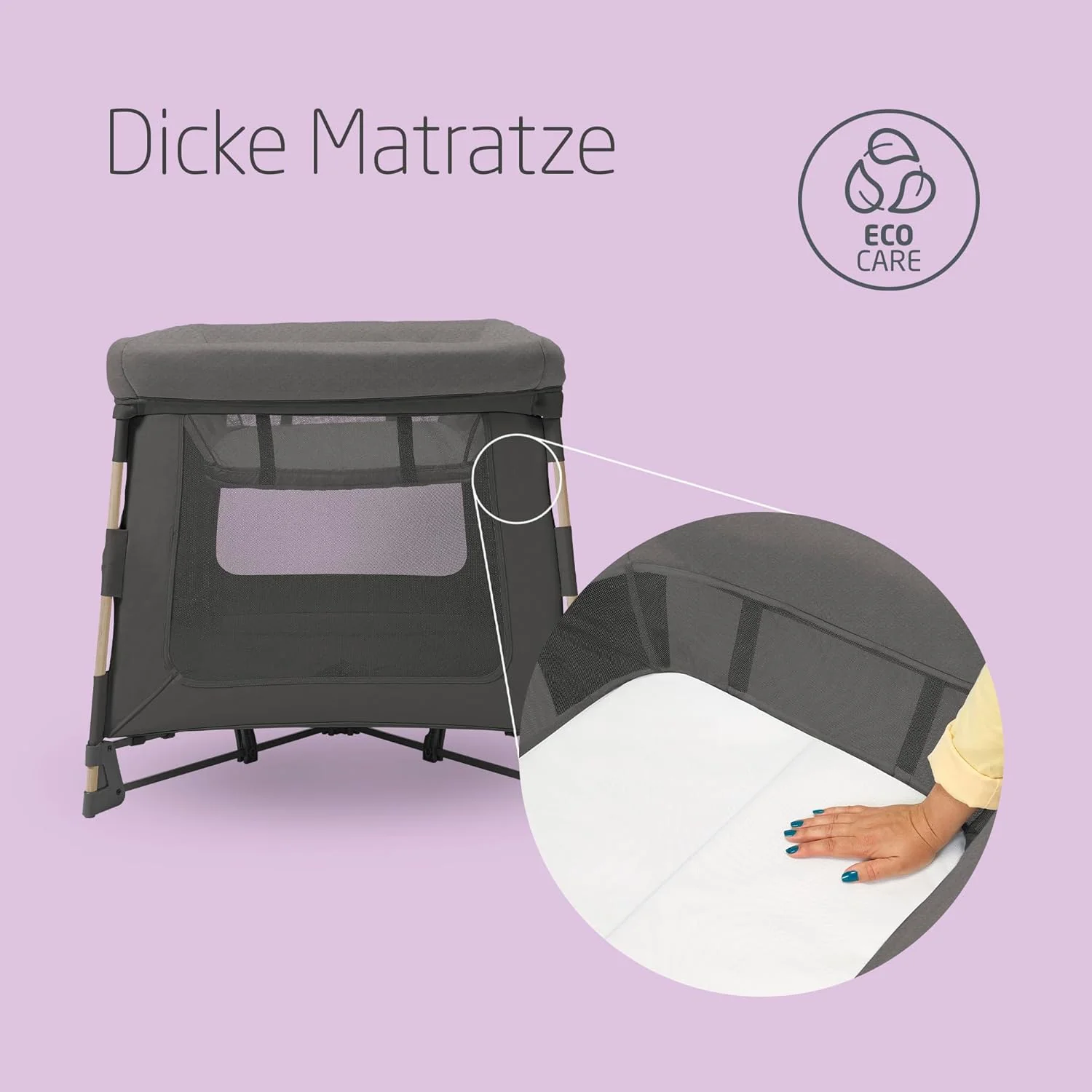 Maxi-Cosi Swift 3-in-1 reiswieg baby, wieg, 0-3,5 jaar, tot 15 kg, in hoogte verstelbare reiswieg, 2-in-1 matras, ultralicht, in 1 seconde inklapbaar, reistas, Eco Care, Beyond Grey