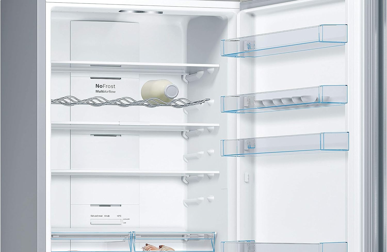 Bosch KGN36NWEA Serie 2 Kühl-Gefrier-Kombination, 186 x 60 cm, 215 L Kühlen & 87 L Gefrieren, NoFrost nie wieder abtauen, LED-Beleuchtung gleichmäßige Ausleuchtung