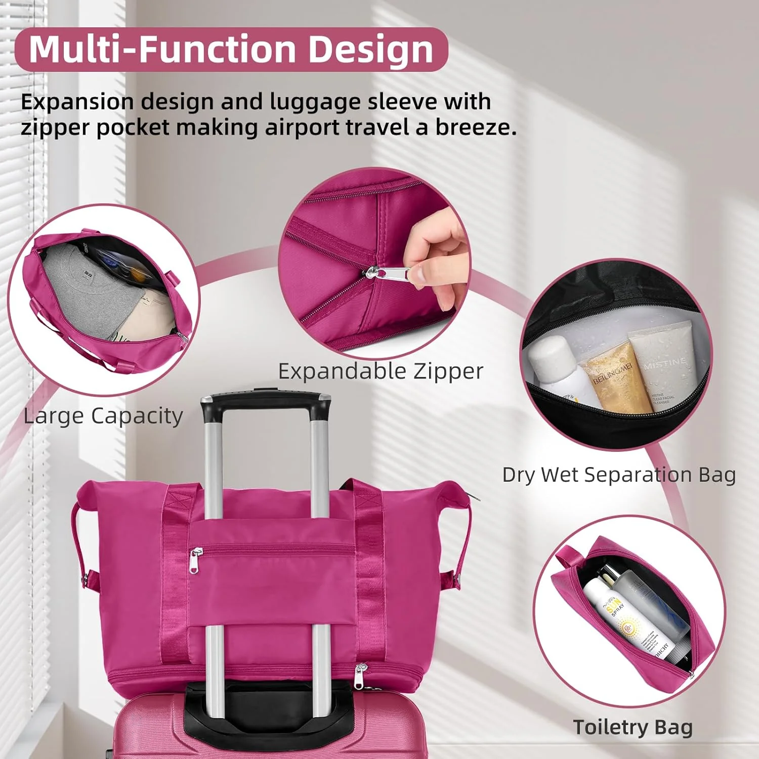 6-piece luggage set, expandable hardshell suitcase set with spinner wheels, lightweight rolling luggage set