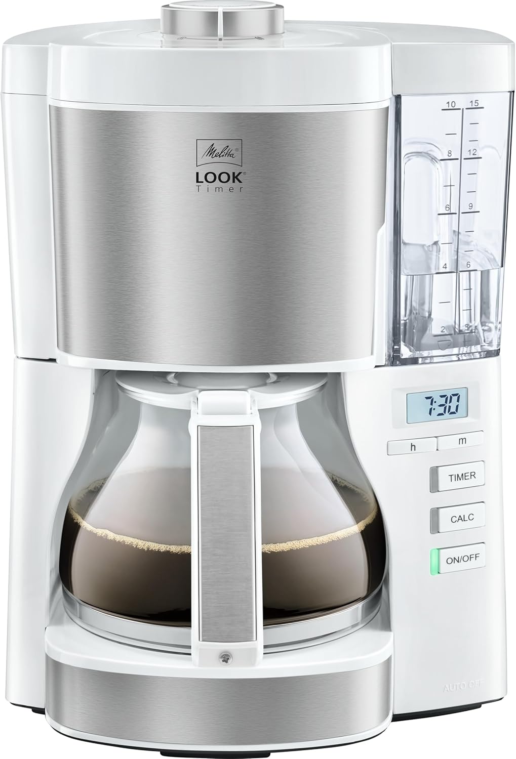 Melitta Look Timer - Filterkaffeemaschine - Thermokanne - Timer Funktion - Tropfstopp - 10 Tassen - Schwarz (1025-18)