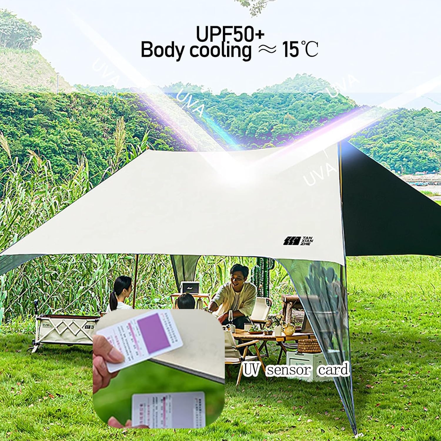 Sonnensegel, Winddichtes Design, Sonnenschutz UPF50+, Tragbarer Strandzelt, Zelt for Strand, Camping, Angeln, Garten und Picknicks (Size : 450 * 770 * 240cm/14.8 * 25.3 * 94.5ft)