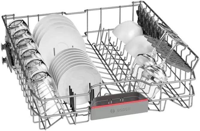 Bosch SMU4ETS08E, Serie 4, Smarter Unterbau-Geschirrspüler 60 cm, Besteckkorb, Spülmaschine mit Programmassistent, besonders Leise, höhenverstellbarer Oberkorb, Automatische Türöffnung, Edelstahl
