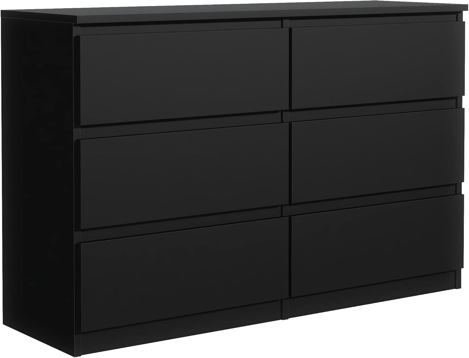 meble masztalerz Kommode 120 cm Breit - Modernes Sideboard - Schrank mit 6 Schubladen - Schubladenschrank - Kommodenschrank für Wohnzimmer, Flur, Schlafzimmer - Schwarz 120x78,5x39 cm
