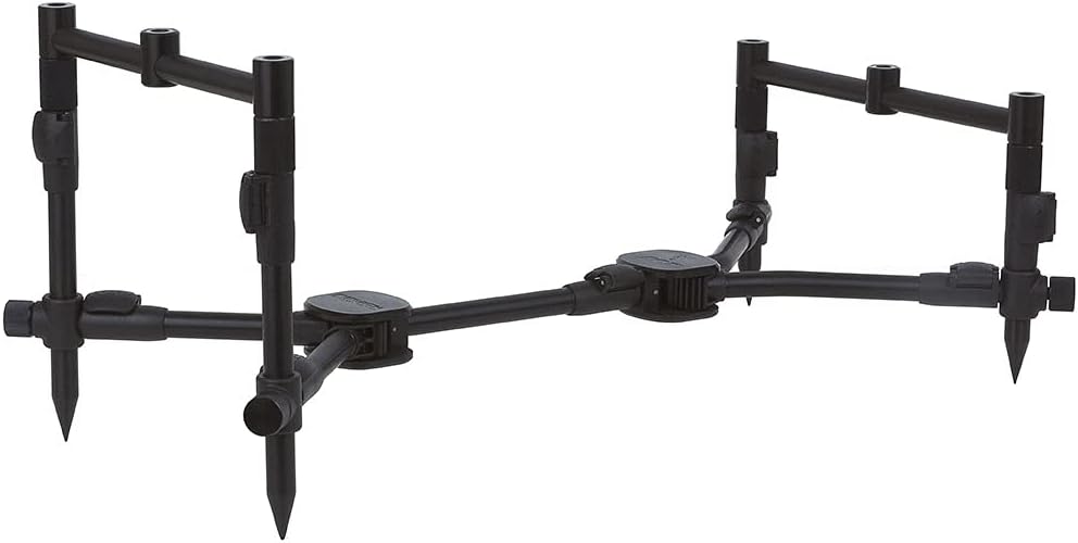 FOX Black Label Complete Pod 3-Rod Kit - Rod Pod zum Karpfenangeln, Rutenablage zum Angeln auf Karpfen & Raubfische, Rutenhalter