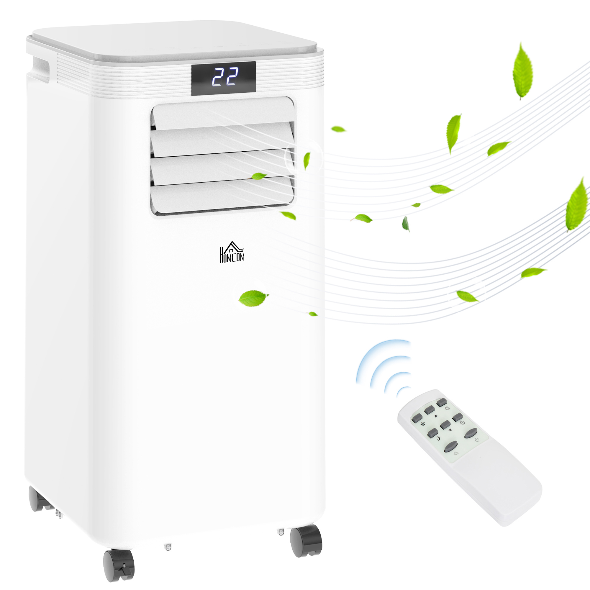Mobiele airconditioner airconditioner 4 modi afstandsbediening 24u timer ABS wit