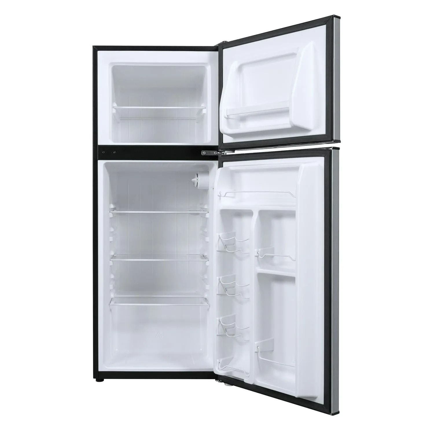 4.6 Cu ft. Twee-deurs minikoelkast met vriezer, roestvrij staal