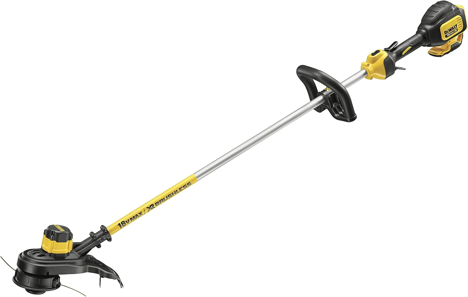 DEWALT Accugrastrimmer (18 volt, borstelloos, 30 cm maaibreedte, elektronica met twee standen, Bump-Feed draadverlenging, voor grote oppervlakken en tuinen, levering zonder accu en lader) DCM561PB