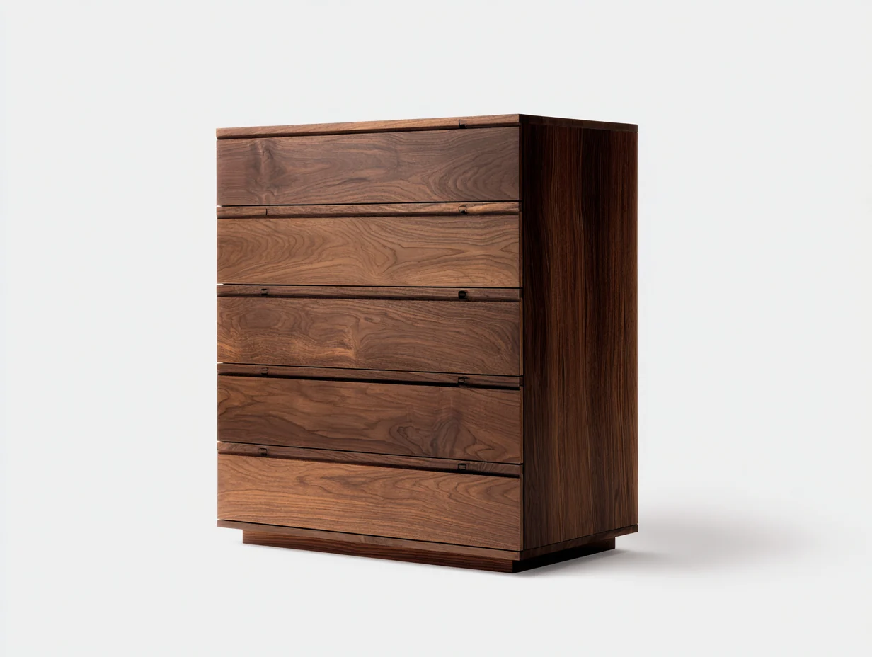 Cómodas de madera con 5 cajones 100 x 45 x 110 cm color marrón - cómoda de almacenamiento para dormitorio y salón - diseño moderno de madera