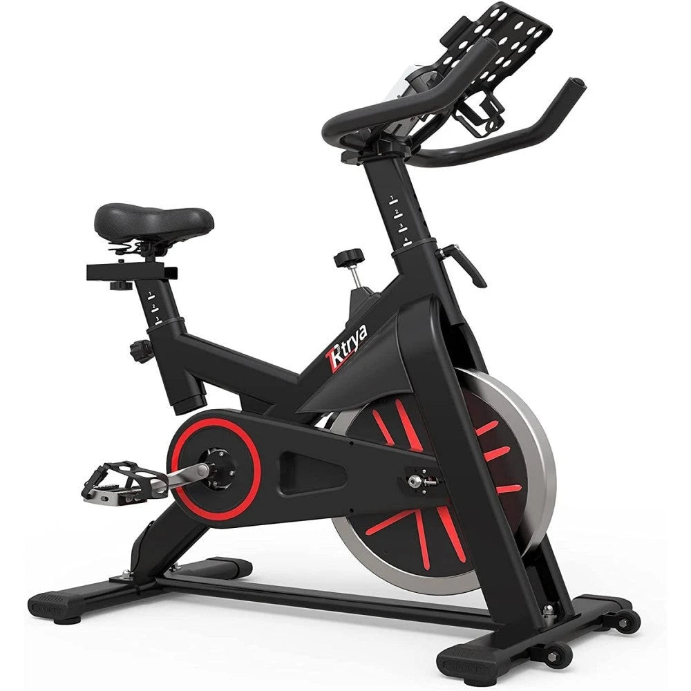 Exercise Bike, Stationary Indoor Cycling Bike, Cycle Bike for Home Cardio Gym, Belt Drive Workout Bike with 35 LBS Flywheel, Thickened Frame Upgraded Version