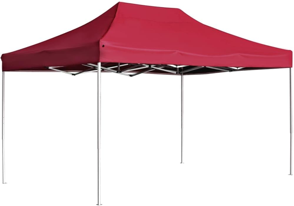 Profi-Partyzelt Faltbar Aluminium 4,5x3 m Weinrot Faltpavillion Gartenzelt Festzelt Pavillon Gartenpavillion Bierzelt Zelt Faltzelt