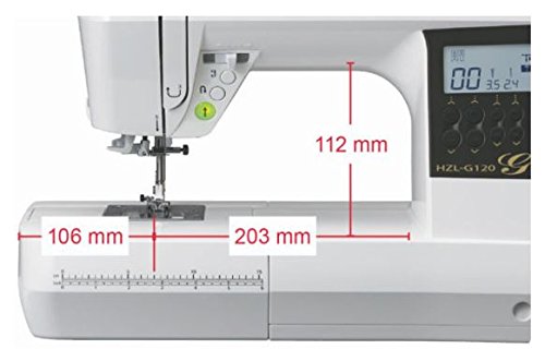 JUKI HZL G120 Macchina da Cucire Elettronica, Metallo, Bianco, 44,5 x 22,3 x 29,2 cm : Casa e cucina