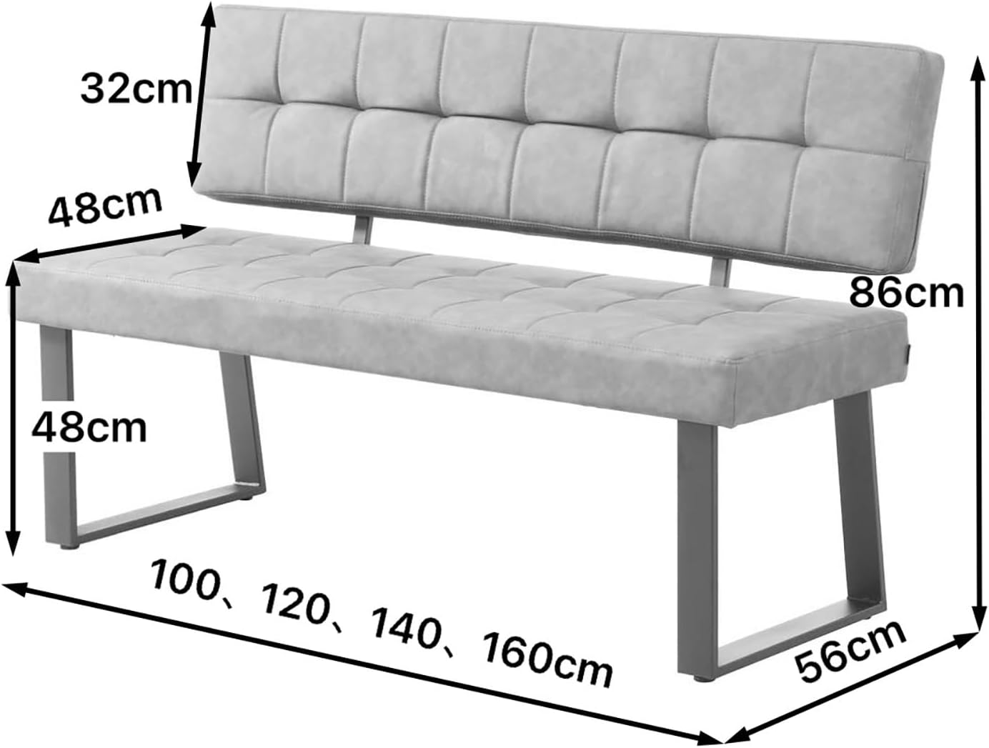 B&D home Sitzbank Sigfrid - Eckbank Esszimmer Mit Lehne, Sitzbank Flur, Pflegeleichter Bezug aus Microfaser in Anthrazit, Kaltschaum-Polsterung, Für Esszimmer, Küche & Flur, 140 cm