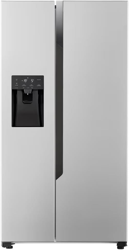 LG GSM32HSBEH Side-by-Side Kühlschrank mit Gefrierfach (562 L, Energieklasse E) mit Touch-Bedienfeld, Eis- und Wasserspender, Wassertank, Total No Frost, Silber