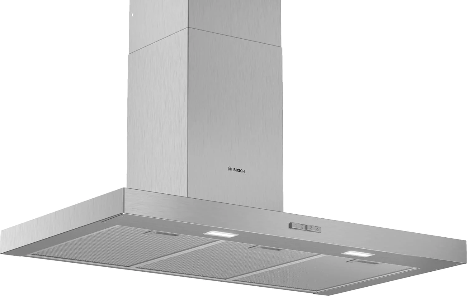 Bosch - Campana Extractora Decorativa de Pared, 90 cm, Serie 2, Control Mecánico, Iluminación LED, Acero Inoxidable, DWB96BC50