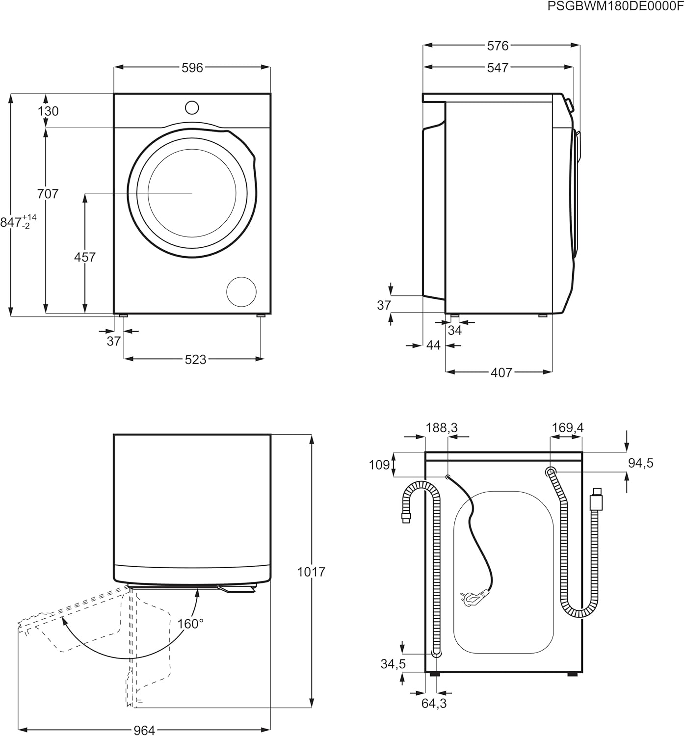 AEG L7WBA60680 Waschtrockner / DualSense - schonende Pflege / 8 kg Waschen / 5 kg Trocknen / D / energiesparend / Mengenautomatik / Nachlegefunktion / ProSteam - Auffrischfunktion / 1600 U/min