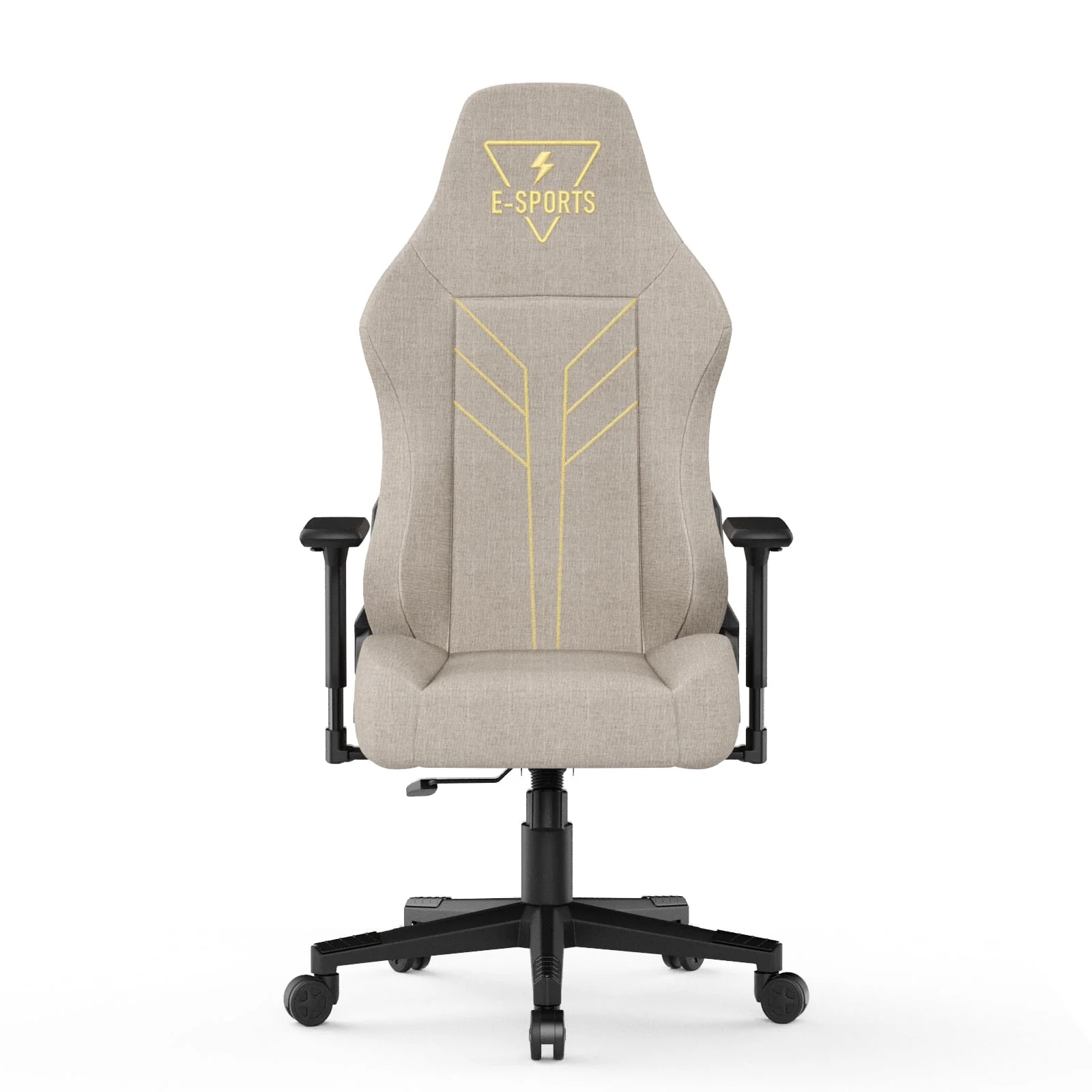 2025 Bigzzia Ergonomische Gamingstoel met Hoge Rugleuning, 3D-armleuningen, Verstelbare Hoogte, 360�� Draaibaar �C Beige