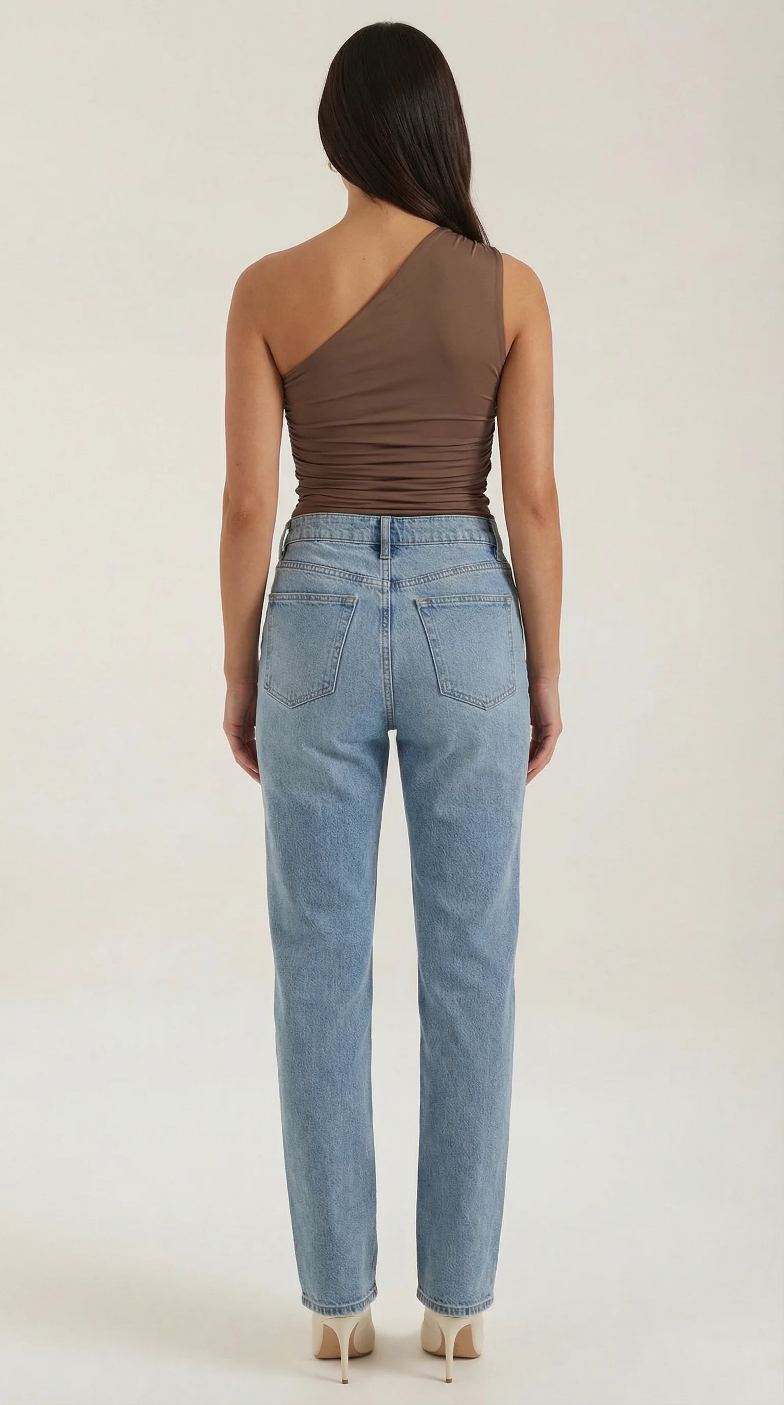 ?rmelloses One-Shoulder-Top mit seitlicher Raffung