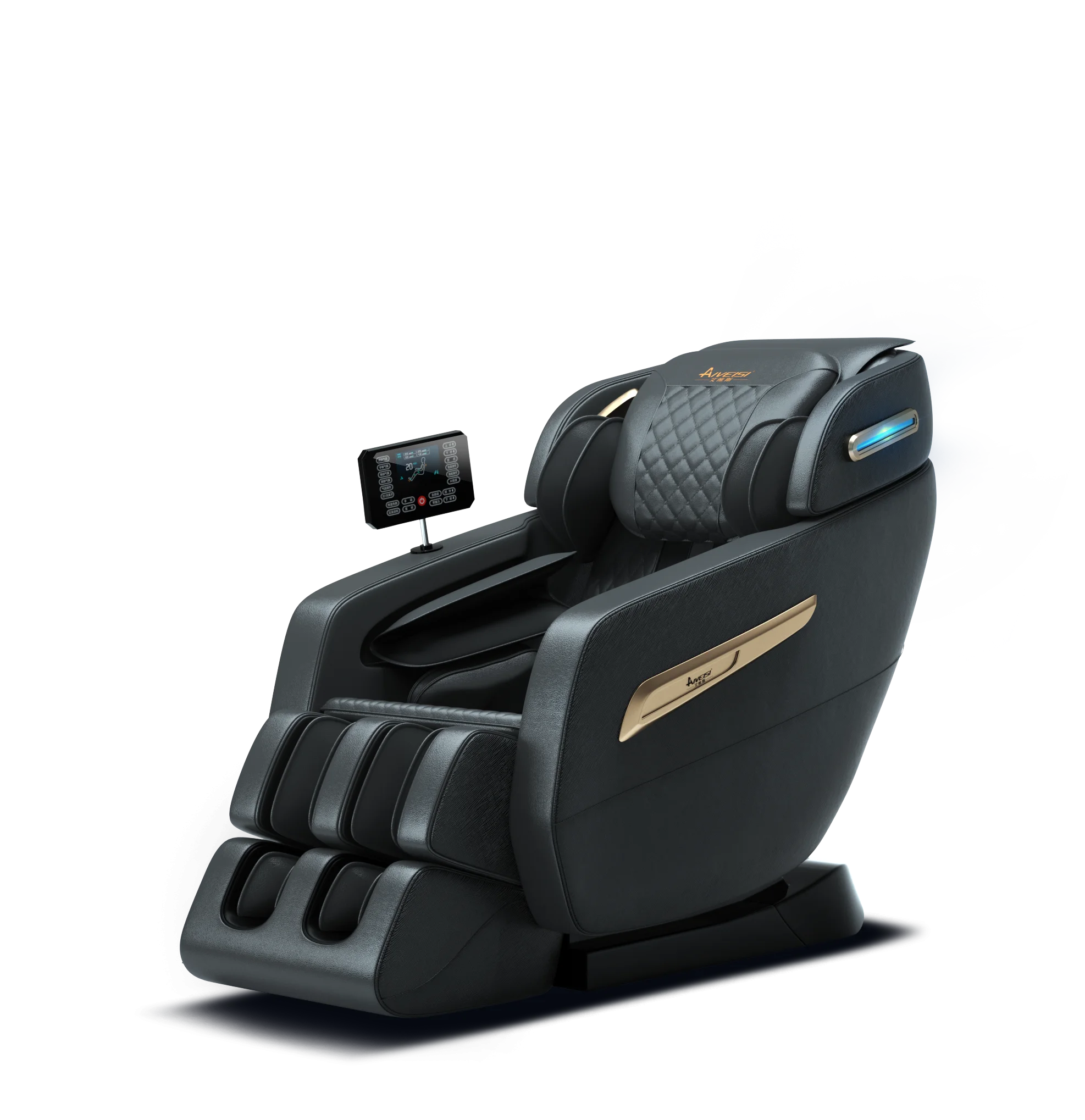 2025 4D Zero Gravity Massage Stoel ?C Shiatsu Volledig Lichaamsmassage met Spraakbesturing, SL Track en Yoga Stretch, Hoogwaardige Zwarte Leren Afwerking