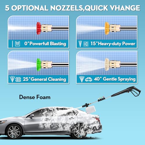 GREENER Idropulitrice elettrica 4200 PSI idropulitrice elettrica con tubo di uscita da 15,2 m e 4 ugelli rapidi, idropulitrice elettrica da 2,4 GPM con cannone per sapone, per auto, vialetto, pulizia : Amazon.it: Giardino e giardinaggio